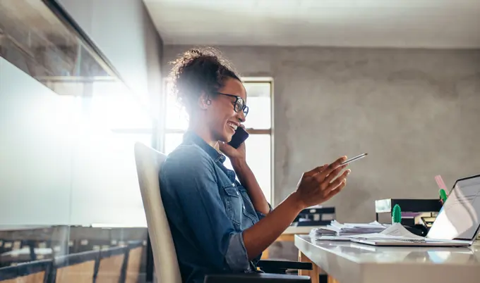 Woman working on computer